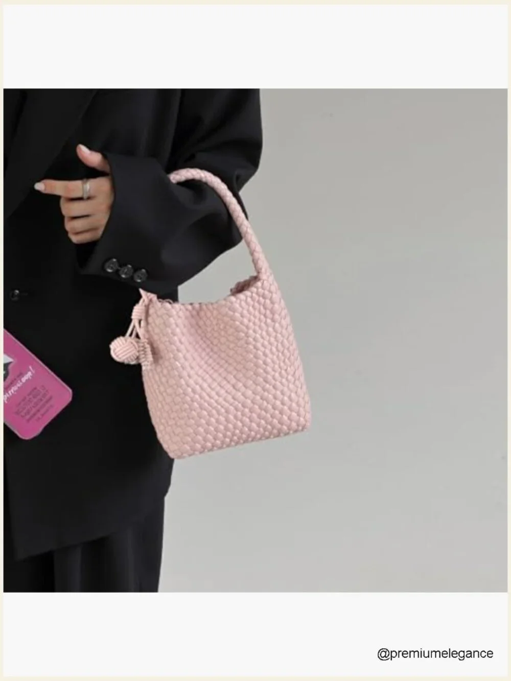 Woven Vegan Leather Hobo Bag with Mini Purse Tote Set